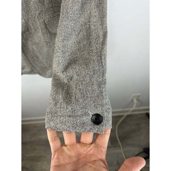 Rag & Bone Blazer Cotton Linen Blend Grey Heather Size 38 Preppy Office Designer - Picture 13 of 13
